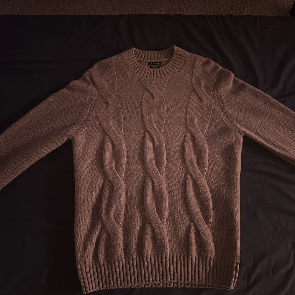 Massimo Dutti Men’s Cable Knit Sweater - Wool Blend - Like New